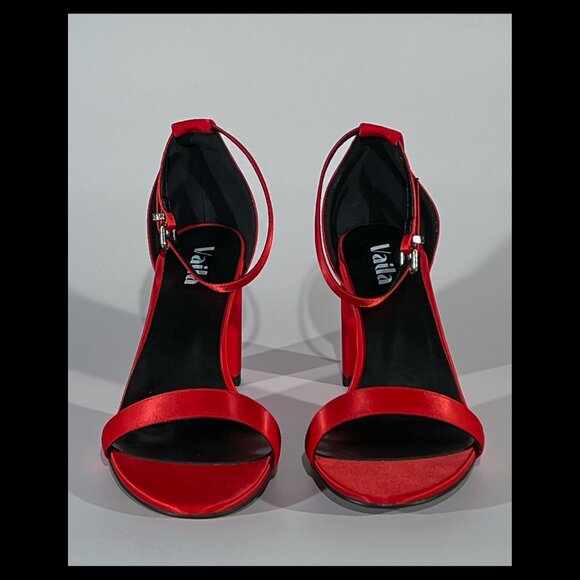 Vaila Shoes Womens Red Zoe Ankle Strap Block Heel Dress Sandals Size 11 NIB - Picture 4 of 7
